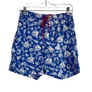 J. Crew Swim Wear Trunks Mens Small Lined Nautical Sea Ocean Sailboat